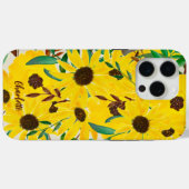Zonnebloemen Waterverf Gele Bloemen Gepersonalisee Case-Mate iPhone Case (Achterkant (horizontaal))