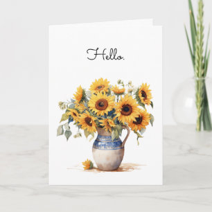Zonnebloemen Waterverf Illustratie Groet Kaart
