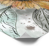 Zonnebloemen Waterverf Illustratie Poster (Hoek)