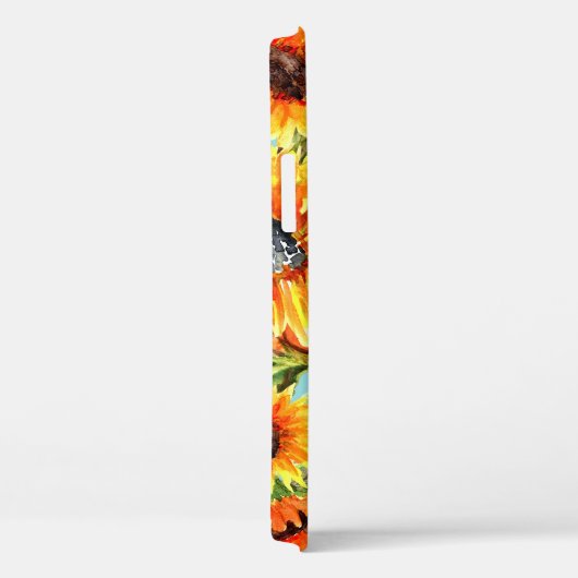 Zonnebloemen Waterverf: naadloze illustratie Case-Mate iPhone Case (Achterkant / Rechts)