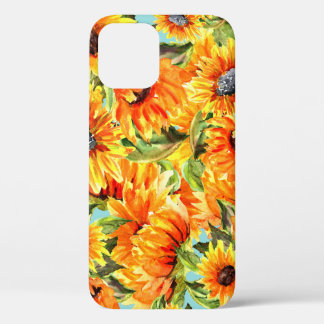 Zonnebloemen Waterverf: naadloze illustratie Case-Mate iPhone Case