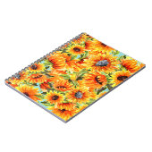 Zonnebloemen Waterverf: naadloze illustratie Notitieboek (Linkerzijde)