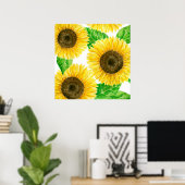 Zonnebloemen waterverf poster (Thuiskantoor)