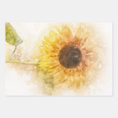 Zonnebloemen Waterverf Verpakkingsbladen Inpakpapier Vel (Voorkant 2)
