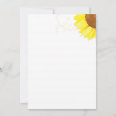 Zonnebloemen Waterverf Zonnebloemen Vrijgezellenfe Kaart (Achterkant)