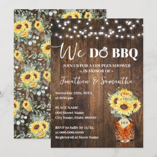 Zonnebloemen We doen BBQ Koppel Bruiloft Country B Kaart
