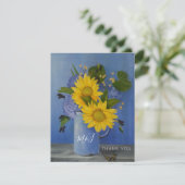 Zonnebloemen Weddenschap Hartelijk dank Bedankkaart (Staand voorkant)