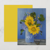 Zonnebloemen Weddenschap Hartelijk dank Bedankkaart (Voorkant / Achterkant)