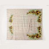  zonnebloemen Weddenschap Hout Foto Booth Wandkleed (Voorkant (horizontaal))