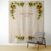  zonnebloemen Weddenschap Hout Foto Booth Wandkleed (In situ)
