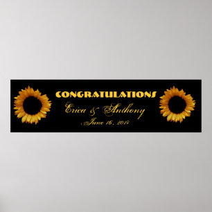 Zonnebloemen Weddenschap of Verloving Banner Poster