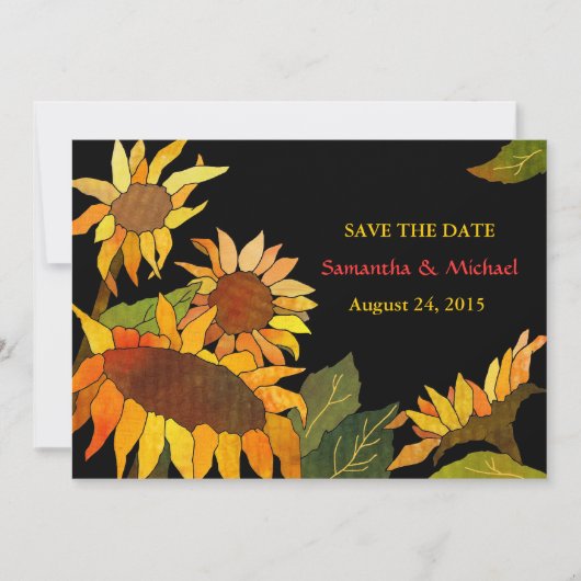 Zonnebloemen Weddenschap Save the Date Invitations (Voorkant)