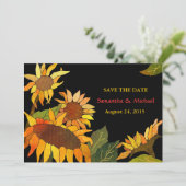 Zonnebloemen Weddenschap Save the Date Invitations (Staand voorkant)