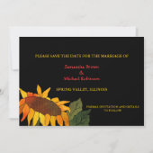 Zonnebloemen Weddenschap Save the Date Invitations (Achterkant)