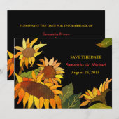 Zonnebloemen Weddenschap Save the Date Invitations (Voorkant / Achterkant)
