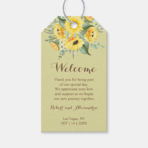 Zonnebloemen Weddenschap Welkom Favor Party Favor Cadeaulabel