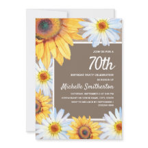 Zonnebloemen White Daisies Burlap 70th Birthday