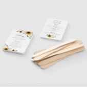 Zonnebloemen White Flowers Greenery Wedding Progra Handwaaier (Niet-gemonteerd)