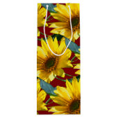 Zonnebloemen Wijn Cadeautas (Achterkant)