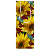 Zonnebloemen Wijn Cadeautas (Voorkant)