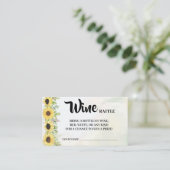 Zonnebloemen Wijn Raffle Ticket Vrijgezellenfeest  (Staand voorkant)