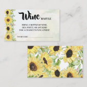 Zonnebloemen Wijn Raffle Ticket Vrijgezellenfeest  (Voorkant / Achterkant)