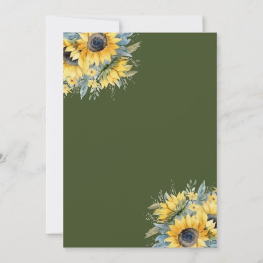 Zonnebloemen Wijnbrunch & Bubbly Vrijgezellenfeest Kaart (Achterkant)