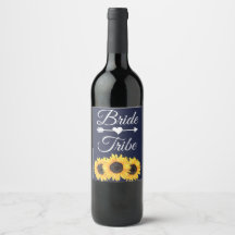 Zonnebloemen Wijnlabel | Country Blue Bruid Stam