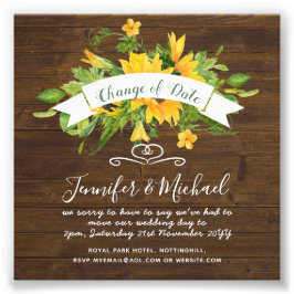 Zonnebloemen Wijziging van datum uitstelplannen no Foto Afdruk