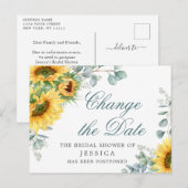 Zonnebloemen Wijziging van plannen Bruidsmeisjesfe Briefkaart (Voorkant / Achterkant)