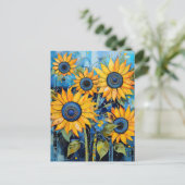 Zonnebloemen Wildbloemen Bloem Gemengde Media Desi Briefkaart (Staand voorkant)
