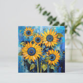 Zonnebloemen Wildbloemen Bloem Gemengde Media Desi Kaart (Staand voorkant)