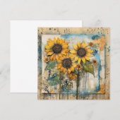 Zonnebloemen Wildbloemen Bloem Gemengde Media Desi Kaart (Voorkant / Achterkant)
