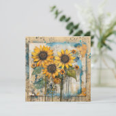 Zonnebloemen Wildbloemen Bloem Gemengde Media Desi Kaart (Staand voorkant)