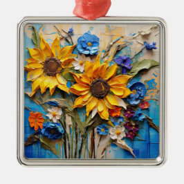 Zonnebloemen Wildbloemen Bloem Gemengde Media Desi Metalen Ornament