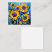 Zonnebloemen Wildbloemen Bloem Gemengde Media Desi Vierkante Visitekaartje (Voorkant / Achterkant)