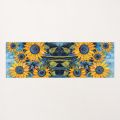 Zonnebloemen Wildbloemen Bloem Mixed Media Design Yogamat (Achterkant (horizontaal))