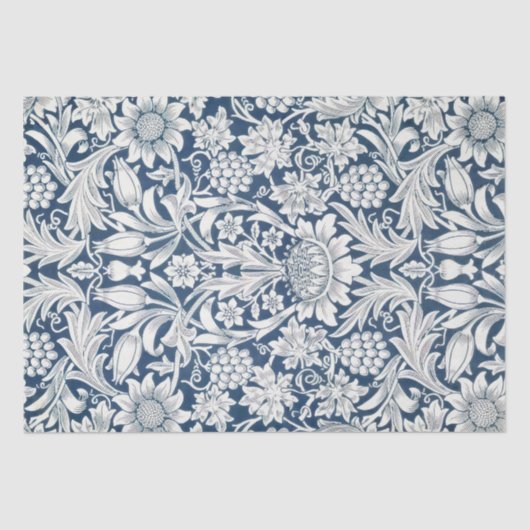 Zonnebloemen William Morris Paarse  Bloemen Tissuepapier (Voorkant)