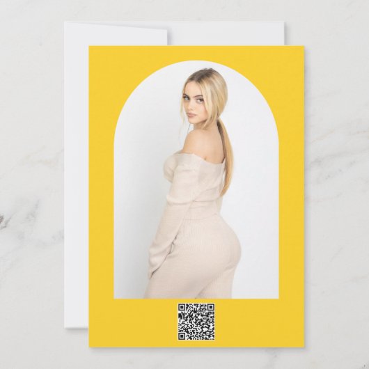 Zonnebloemen Wit Eenvoudig Rustiek Vrijgezellenfee Kaart (Achterkant)