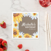 Zonnebloemen Witte Dagen Burlap Aangepaste Dag Servet (Insitu)