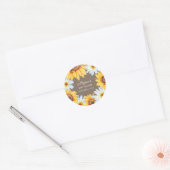 Zonnebloemen Witte Daisies Bruin Baby shower Ronde Sticker (Envelop)