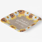 Zonnebloemen Witte Daisy Burlap Quinceañera Naam Papieren Bordje (Gebogen)