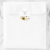 Zonnebloemen Witte Floral Greenery Envelope Ronde Sticker (Tas)