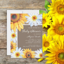 Zonnebloemen Witte Madeliefjes Jute Baby Shower