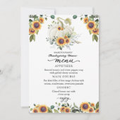 Zonnebloemen Witte Pompoen Thanksgiving Diner Menu (Voorkant)