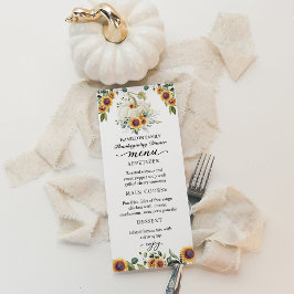 Zonnebloemen Witte Pompoen Thanksgiving Diner Menu
