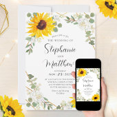 Zonnebloemen Witte rozen Geometrische botanische b Kaart