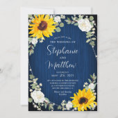 Zonnebloemen Witte Rozen Marine Lichten Houten Bru Kaart (Voorkant)