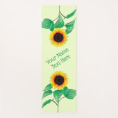Zonnebloemen Yoga Mat met Aangepaste Tekst Naam (Voorkant)