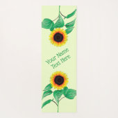 Zonnebloemen Yoga Mat met Aangepaste Tekst Naam (Achterkant)